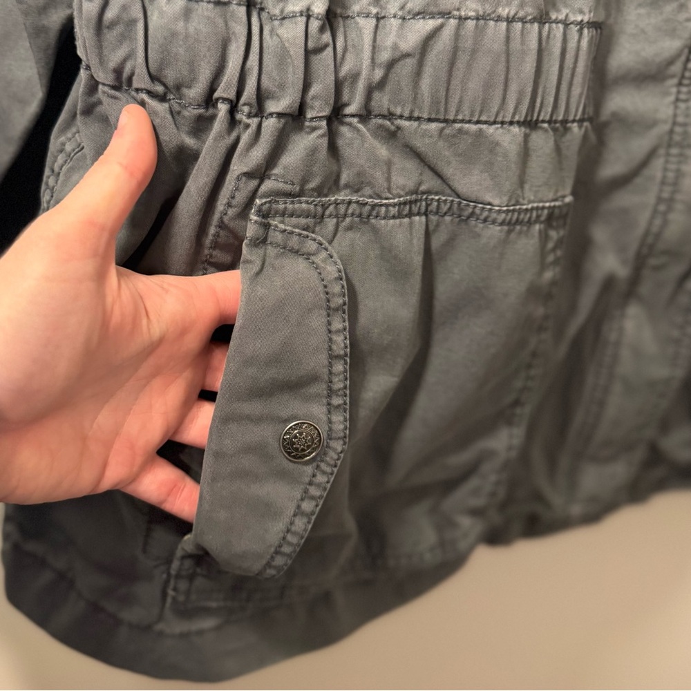 Old Navy Utility Field Jacket Women’s XXL – Gray 100% Cotton Cargo Pockets - Picture 5 of 8